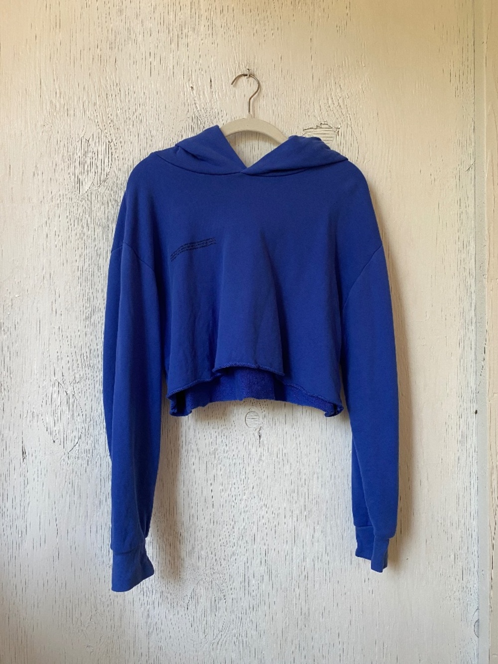 Pangaia organic cotton cropped hoodie blue S